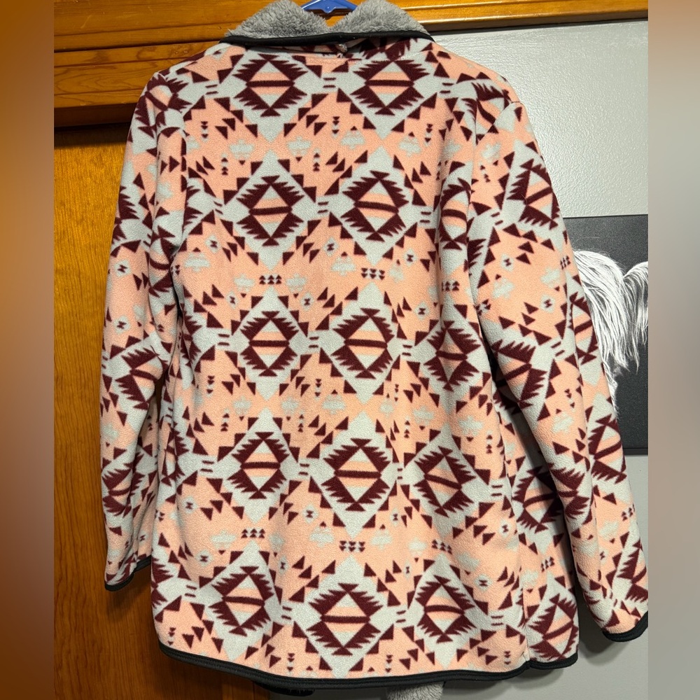 Tribal Patterned Jacket With Gray Lining - image 3